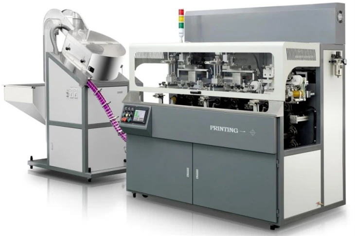 APM -107 Tsis Siv Neeg Chain-Type Multicolor Screen Printing Thiab Kub Stamping Tshuab